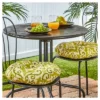 Set Of Two 15" Outdoor Bistro Chair Cushions Shoreham Ikat - Kensington Garden