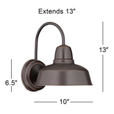 John Timberland Rustic Farmhouse Outdoor Wall Light Fixture Urban Barn Oil Rubbed Bronze Steel 13" For Exterior House Porch Patio 5 John Timberland Rustic Farmhouse Outdoor Wall Light Fixture Urban Barn Oil Rubbed Bronze Steel 13" For Exterior House Porch Patio - Image 5