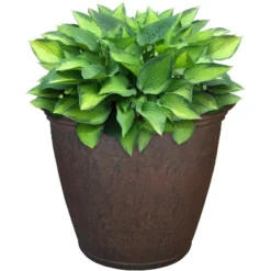 Sunnydaze Decor Sunnydaze Indoor/Outdoor Patio, Garden, Or Porch Weather-Resistant Double-Walled Anjelica Flower Pot Planter - 16" - Rust Finish -Garden Furniture Store GUEST d7c916f7 b37f 47f5 86e0 f7c1f0de4752