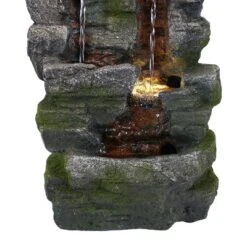 Sunnydaze Decor Sunnydaze Indoor Home Office Polyresin Towering Cave Waterfall Tabletop Water Fountain With LED Light - 14" -Garden Furniture Store GUEST d7d7884a 43a8 4cd3 8956 7b20e4058682