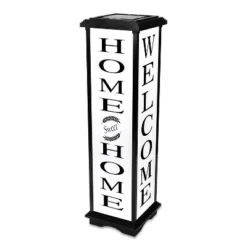 Techko Maid LED Solar 33.3" Welcome Home Large Decorative Outdoor Lantern Off-White/Yellow -Garden Furniture Store GUEST d803865f 8175 4845 ace9 850287a86b6a