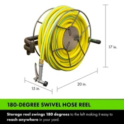 Yard Butler Swivel Hose Reel - Wall Mounted - Heavy Duty Metal Garden Hose Holder With 180 Degree Swivel - ISRWM-180 10 Yard Butler Swivel Hose Reel - Wall Mounted - Heavy Duty Metal Garden Hose Holder With 180 Degree Swivel - ISRWM-180 -Garden Furniture Store GUEST d82e01d0 4b4d 43b8 bede d48695664891