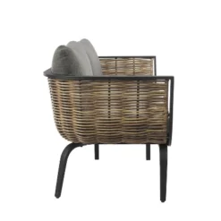 Ashby Loveseat - Gray/Black/Natural - Linon -Garden Furniture Store GUEST d883f507 5590 4ad2 bbbb a47a84bfe8d3