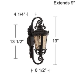 John Timberland Casa Marseille Vintage Rustic Outdoor Wall Light Fixture Veranda Bronze 19" Champagne Hammered Glass For Post Exterior Barn Deck House -Garden Furniture Store GUEST d890e25c e80b 4bea 9990 d704f6eb1454