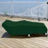 LB International 81" Green And White Reversible Lounge Chair Cover