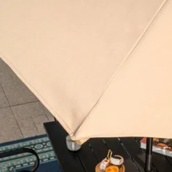 8pc Outdoor Dining Set With Metal Slat Top Table & Wrought Iron Chairs - Black/Beige - Captiva Designs -Garden Furniture Store GUEST d8a33ea7 8797 477b 9298 4b44e452876c