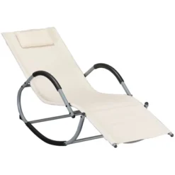 Outsunny Rocking Chair, Zero Gravity Patio Chaise Sun Lounger, Outdoor Rocker, Glider Lounge Chair, UV Water Resistant With Pillow, For Lawn, Garden Or Pool -Garden Furniture Store GUEST d8e2631f 1293 4f2d a24c cc008c3388dd