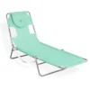 Ostrich Chaise Lounge Outdoor Portable Folding 4 Position Recliner Chair For Beach, Patio, Camp, And Pool With Carrying Strap, Teal (2 Pack)