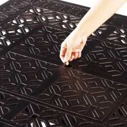 5pc Outdoor Dining Set With 42" Aluminum Square Medallion Design Fire Table & Deep Seating Swivel Rocking Chairs - Oakland Living -Garden Furniture Store GUEST d93a31b8 e134 4fc0 b32c 97e452060f2e