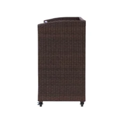 Teamson Home 39.5" Veronica Rolling Outdoor PE Rattan Bar Cart With Storage, Brown -Garden Furniture Store GUEST d9d343d8 b055 45c1 a5c5 208ad0ab44a7
