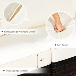 Tangkula 7PCS Patio Rattan Furniture Set 42" Fire Pit Table W/ Cover Cushioned 16 Tangkula 7PCS Patio Rattan Furniture Set 42" Fire Pit Table W/ Cover Cushioned -Garden Furniture Store GUEST da966b59 2fb2 453e 814d a7a11b54cfb0