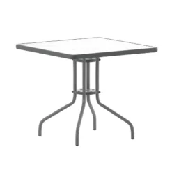 Flash Furniture Barker 31.5'' Square Tempered Glass Metal Table -Garden Furniture Store GUEST db995c4a d71b 4db8 a317 4a2289bc92df
