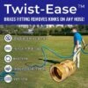 Underhill Garden Hose Nozzle Remover Twist-Ease Kink Eliminator For Kinks, Twist, Tangles, And Cramping With Built-In Swivel, 3/4 Inch Attachment