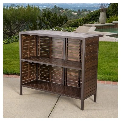 Milos 3pc Acacia Bar Set - Dark Brown - Christopher Knight Home 2 Milos 3pc Acacia Bar Set - Dark Brown - Christopher Knight Home - Image 2