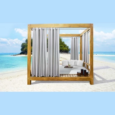Commonwealth Seascapes Stripes Light Filtering Satiny Look Provide Privacy Grommet Outdoor Panel Pair Alloy Grey 4 Commonwealth Seascapes Stripes Light Filtering Satiny Look Provide Privacy Grommet Outdoor Panel Pair Alloy Grey - Image 4