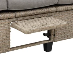 4pc Outdoor Adjustable Wicker Sectional Set With Canopy & Table - GODEER -Garden Furniture Store GUEST dca73a74 e24b 454c a2bb 181a440a6a32