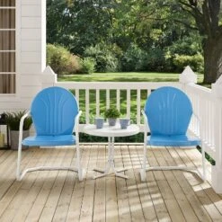 Griffith 3pc Outdoor Conversation Set - Sky Blue - Crosley -Garden Furniture Store GUEST dd10e43e 8b49 43e1 bd65 4972b7bb1a86