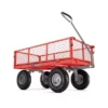 Gorilla Cart 800lbs. Capacity Heavy Duty Durable Steel Mesh Flatbed Garden Utility Wagon - Red