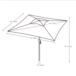 9' Square Titling Market Patio Umbrella With Base - CorLiving -Garden Furniture Store GUEST dd46cc4a ab10 4caa bb74 45606cb01901