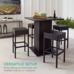 Best Choice Products 5-Piece Patio Wicker Bar Set W/ Built-In Bottle Opener, Hidden Storage Shelf, 4 Stools 10 Best Choice Products 5-Piece Patio Wicker Bar Set W/ Built-In Bottle Opener, Hidden Storage Shelf, 4 Stools -Garden Furniture Store GUEST dd499ea2 630c 4923 a217 69a25be6977b