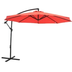 Sunnydaze Decor Sunnydaze Outdoor Steel Cantilever Offset Patio Umbrella With Air Vent, Crank, And Base - 9.25' -Garden Furniture Store GUEST ddaa37f1 7931 44a1 89d9 a6d078fcd360