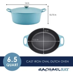 Rachael Ray Premium RUST-RESISTANT Cast Iron Dutch Oven 6.5qt Agave Blue -Garden Furniture Store GUEST ddfa2025 d6ce 40c1 8b13 f1ea5062b52f