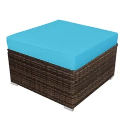 Tangkula 5-Piece Outdoor Rattan Wicker Sofa Set Lounge Chair With Turquoise Cushions 15 Tangkula 5-Piece Outdoor Rattan Wicker Sofa Set Lounge Chair With Turquoise Cushions -Garden Furniture Store GUEST de38d8fd 7bd3 44c1 b445 e2a14aa0e260