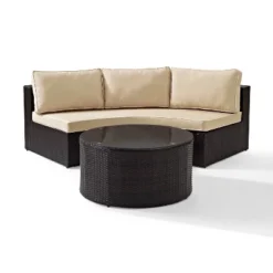 Catalina 2pc Outdoor Wicker Sectional Set - Sand - Crosley -Garden Furniture Store GUEST dee7e25b 5c16 4d62 b69d df91db26469e