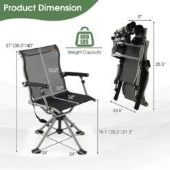Costway 360 Degree Silent Swivel Hunting Chair W/ All-terrain Feet Pads Support 400 LBS -Garden Furniture Store GUEST e0ed4fed 29a4 4182 8c9f d46564914c9b
