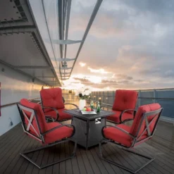 5pc Outdoor Set With Spring Motion Chairs & 28" Fire Table - Captiva Designs -Garden Furniture Store GUEST e11d2de0 98bf 4742 8379 589d85d3a999