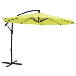 Sunnydaze Decor Sunnydaze Outdoor Steel Cantilever Offset Patio Umbrella With Air Vent, Crank, And Base - 9.25' -Garden Furniture Store GUEST e198a5b1 901a 4da9 80c9 6edeab5444fb