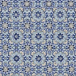 Set Of 2 Outdoor/Indoor Rounded Corners Seat Cushions Keyzu Medallion Mariner Blue - Pillow Perfect -Garden Furniture Store GUEST e230bcc7 640b 496d bdbe 7e5ba700697c