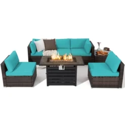 Tangkula 7PCS Patio Rattan Furniture Set 42" Fire Pit Table W/ Cover Cushioned 24 Tangkula 7PCS Patio Rattan Furniture Set 42" Fire Pit Table W/ Cover Cushioned -Garden Furniture Store GUEST e25839c0 469c 446e 8627 e9b8f2ddb6e0