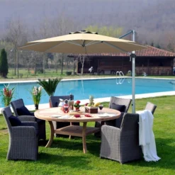 Costway 11' Patio Cantilever Offset Umbrella 360Degree Rotation Outdoor Tilt W/Base -Garden Furniture Store GUEST e2bdd2d1 f3fb 478a 8153 6efc56124990