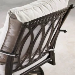 5pc Set With 44" Round Outdoor Aluminum Fire Table & Four Swivel Rocking Chairs & Wind Blocker Lid - Oakland Living -Garden Furniture Store GUEST e2cd7dbc 6455 43d3 ba70 21f1ecc3d99b