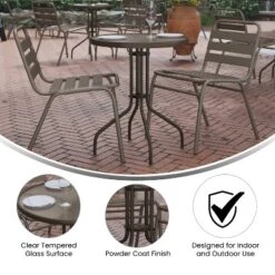Flash Furniture Lila 23.75'' Round Glass Metal Table With 2 Metal Aluminum Slat Stack Chairs -Garden Furniture Store GUEST e2d7e7b3 25cb 4011 b405 05aea2d9366c