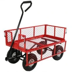 Sunnydaze Decor Sunnydaze Outdoor Lawn And Garden Heavy-Duty Durable Steel Mesh Utility Wagon Cart With Removable Sides -Garden Furniture Store GUEST e2dc8950 5593 4b1e 9aac 1b79932de0aa