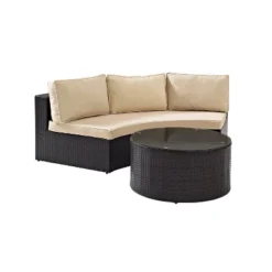Catalina 2pc Outdoor Wicker Sectional Set - Sand - Crosley -Garden Furniture Store GUEST e2e22843 7bf1 4115 b438 395656cb80f8