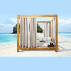 Commonwealth Seascapes Stripes Light Filtering Satiny Look Provide Privacy Grommet Outdoor Panel Pair Linen -Garden Furniture Store GUEST e2ec9af7 21da 4c59 aad8 1673bbaae650