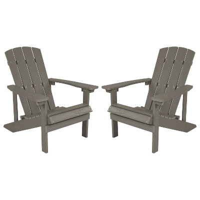 Flash Furniture Set Of 2 Charlestown All-Weather Poly Resin Wood Adirondack Chairs 18 Flash Furniture Set Of 2 Charlestown All-Weather Poly Resin Wood Adirondack Chairs - Image 18