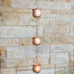 Marrgon Copper Rain Chain With Pot Style Cups For Gutter Downspout Replacement 10 Marrgon Copper Rain Chain With Pot Style Cups For Gutter Downspout Replacement -Garden Furniture Store GUEST e3272b48 aaf6 4ba3 b6d3 f89309a71868