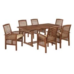 7pc Acacia Wood Patio Dining Set With Cushions - Saracina Home -Garden Furniture Store GUEST e337eac1 6660 4fee 8206 29a97ef71e04