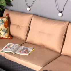 Captiva Designs 7pc Steel & Wicker Outdoor Square Fire Pit Furniture Set With Cushions -Garden Furniture Store GUEST e4235bca 8c34 4c04 a494 bc46d5669a2c