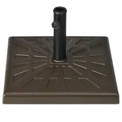 Outsunny 42lbs Resin Patio Umbrella Base, 20" Square Outdoor Umbrella Stand Holder For Parasol Poles 1.26", 1.5", And 1.9" Dia, Brown -Garden Furniture Store GUEST e4324e4a 7de7 4bcb a762 861f841d55c5