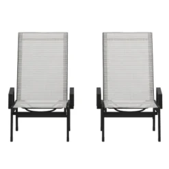 Emma And Oliver Set Of 2 Textilene Adjustable 5 Position Patio Chaise Lounge With Armrests And Metal Frame 25 Emma And Oliver Set Of 2 Textilene Adjustable 5 Position Patio Chaise Lounge With Armrests And Metal Frame -Garden Furniture Store GUEST e4c13073 dec5 4106 ad9f e8bda0158503