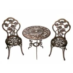 3pc Rose Cast Metal Set With Cast Aluminum Table Top & Chairs - Oakland Living -Garden Furniture Store GUEST e508fe36 90ac 4652 b547 58be60fdf071