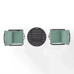 3pc Kaplan Outdoor Steel Bistro Set Mist/Bronze - Crosley -Garden Furniture Store GUEST e5ba4f77 a0e8 460c 8210 6209fdb43553