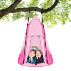 Costway 40'' Kids Hanging Chair Swing Tent Set Hammock Nest Pod Seat -Garden Furniture Store GUEST e6a70212 9b14 4498 8243 0fd85e29d5db