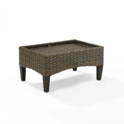 Rockport Outdoor Ottoman - Oatmeal/Light Brown - Crosley -Garden Furniture Store GUEST e7039c5c 7a8d 42ee a2e9 09fa47488b25