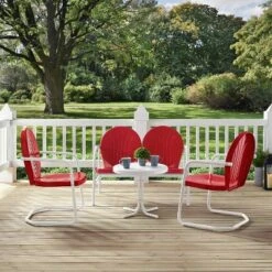 Griffith 4pc Outdoor Conversation Set - Bright Red - Crosley -Garden Furniture Store GUEST e73c3939 bc79 4e73 8e93 5177afb0fd5d